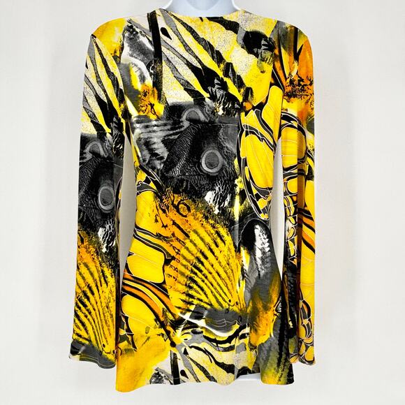 Janine Y2K Vintage Bell Sleeve Butterfly Babydoll Top Size S - Picture 5 of 6